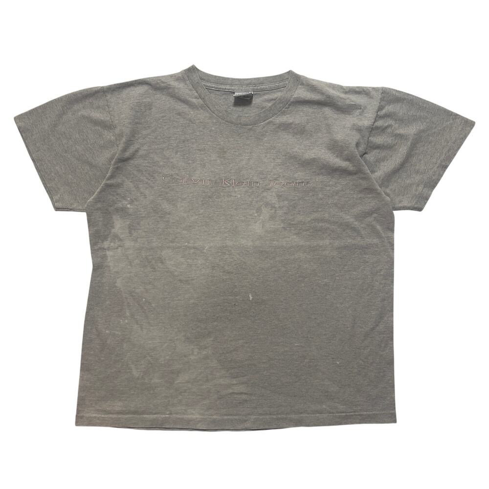 90’s Calvin Klein Jeans Faded Paint Splattered Boxy T-Shirt Men’s M Gray